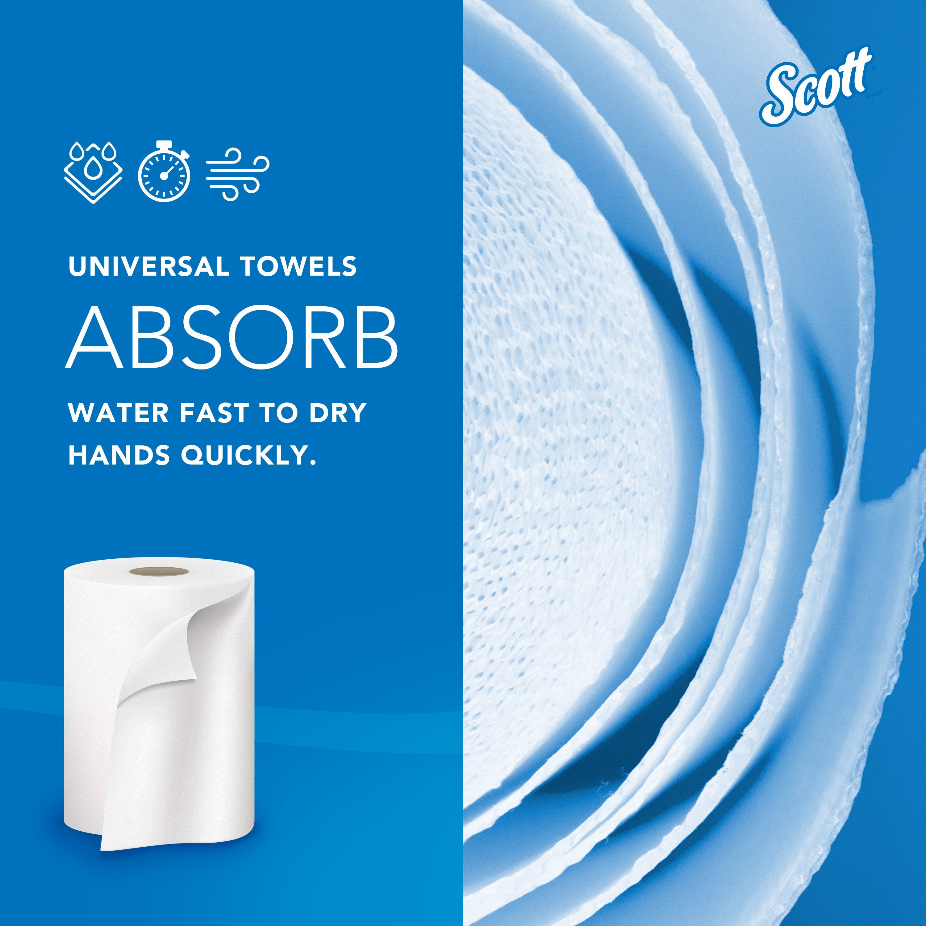 Scott Professional Essential Universal High-Capacity Hard Roll Paper Towels, Bulk (01000), Hardwound 1.5" Core, Absorbency Pockets, White (12 Rolls at 1,000' Each, 12,000'/Case)