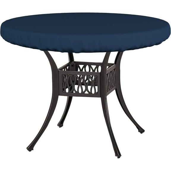 COVERS&ALL Round Table Top Cover, Made of 12 Oz Cover Max Fabric with Waterproof & UV-Resistant Property, Suitable for Indoors/Outdoors (54" Dia x 4" H Inches, Blue)