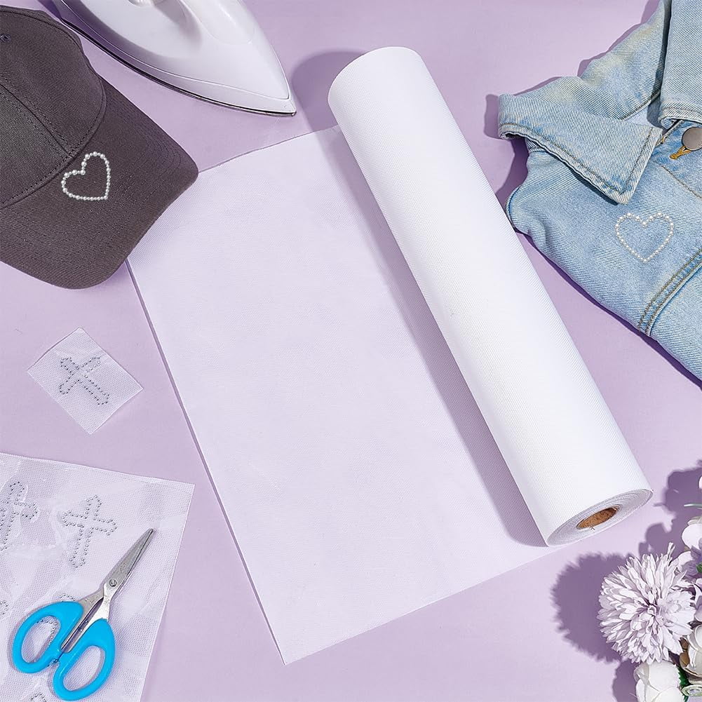 32.8Ft x 14.2Inches Hotfix Tape White Heat Transfer PET Papers Rhinestones Transfer Film Paper Rolls