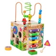 thumbnail image 3 of Juego de actividades de madera con forma de cubo, juego de combinación de colores, reloj digital con forma de piano para golpear a mano, de desarrollo, 3 of 9