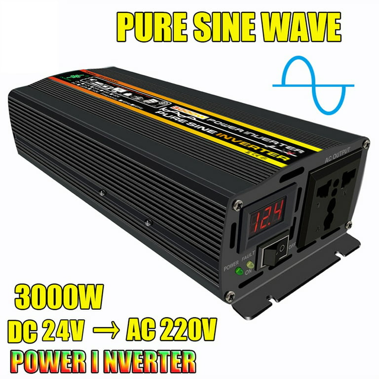 3000W Car Power Converter Transformer Pure Sine Wave Inverter DC 12V To AC  220V 