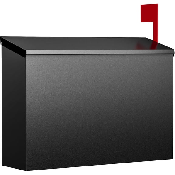 Wall Mount Mailbox for Outside Large Capacity, Black