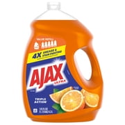 Ajax Ultra Liquid Dish Soap, Triple Action, Easy-Flip Cap, Orange Scent, 145 fl oz
