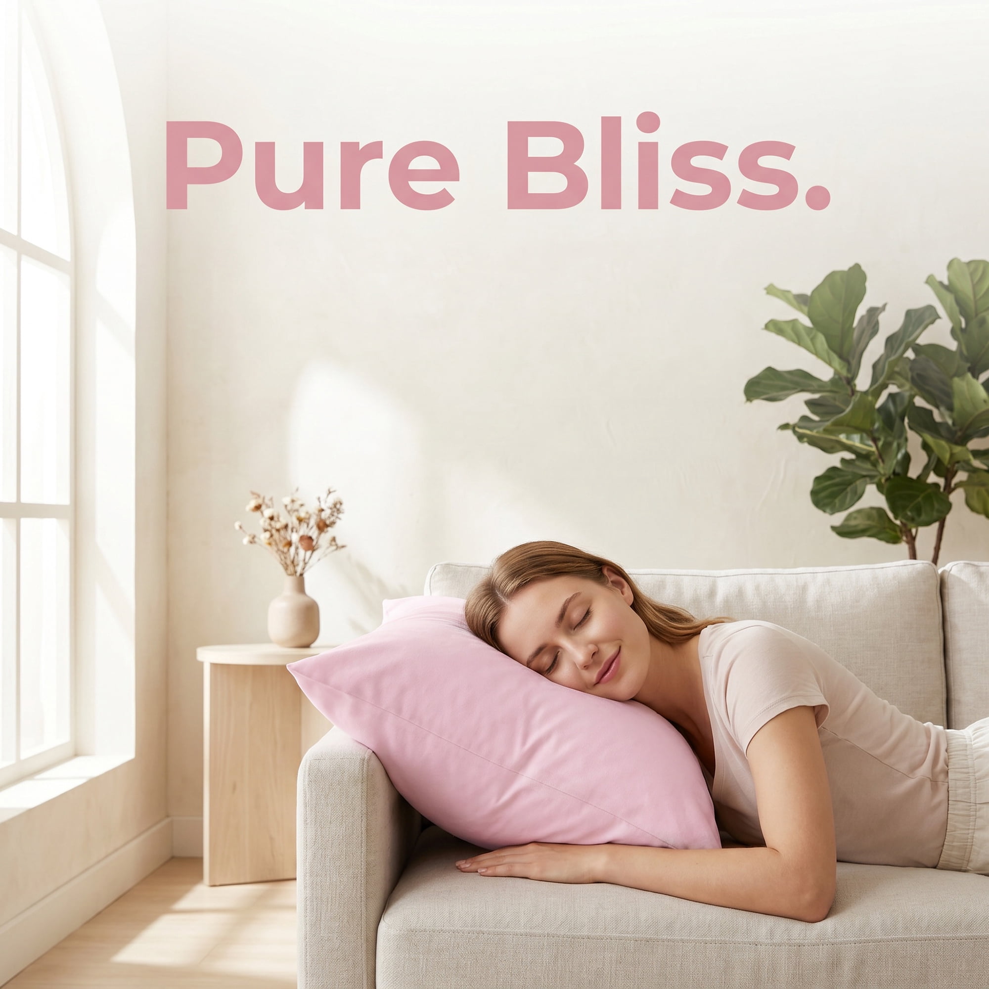Unique Bargains Standard-size Zippered Pillow Protector Waterproof Polyester Pink