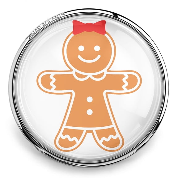 Gingerbread Christmas Snap Jewelry Ginger Charm Button, For Interchangeable DIY Customizable Accessories