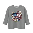 thumbnail image 4 of Nokdvo 3/4 Length Sleeve 4th Of July Shirts Girl Toddler Independence Day American Flag Shirt Red White Blue Stars and Stripes T Shirts Patriotic Memorial Day Tops Crew Neck Blouse 5-16 Years, 4 of 4