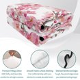 thumbnail image 4 of Twin Quilt Set 68''x86'', Spring Peach Flowers Lightweight Summer Bedspread Coverlet Set with 2 Pillow Shams, Pink Botanical Floral Leaves Branch Breathable All Season Quilt Bedding for Dorm/Bedroom, 4 of 9