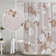 thumbnail image 5 of Brown White Floral Shower Curtain, Waterproof Shower Curtains for Bathroom, Spring Botanical Leaves Farmhouse Washable Fabric Bathtub Curtain Set Bath Decor with 12 Hooks Extra Long 72"x96", 5 of 8