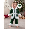 thumbnail image 4 of Gzhioc Kids Baby Boys Girls Christmas Outfit 1T 2T 3T 4T 5T 6T Long Sleeve Belted Jacket Pants Hat Clothing Set, 4 of 8