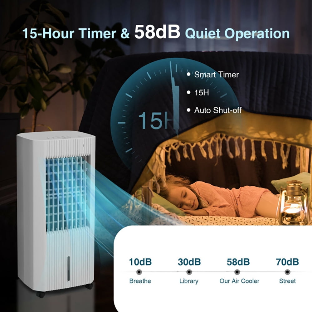 Spaco 3-in-1 Evaporative Air Cooler with 3 Modes-White, Air Conditioners, Mist Cooling Fan, Portable Ac Units for Rooms, Bedroom, Office, RV and Camping
