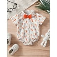 thumbnail image 2 of Newborn Baby Boy Easter Dress Shirt Bodysuit Gentlemen Short Sleeve Button Down Bunny Rompers One Piece Outfits Summer Clothes, 2 of 7