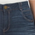 thumbnail image 2 of Democracy Women's Plus high rise Ab Solution distressed Denim Bermuda Shorts (Blue, 20w), 2 of 5