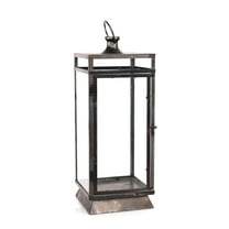 Melrose 45703 Black Metal Lantern, 20.5" H, Metal/Glass