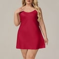 thumbnail image 6 of yillto Plus Size Women's Nightgown Spaghetti Strap Sleepwear Sleeveless Scoop Neck Cami Sleep Dress, 6 of 7
