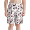thumbnail image 2 of Cauagu Rose Flowers Print Swim Trunks for Men,Youth Boys Swim Shorts Compression Liner Beach Shorts Boys' Swimming Shorts 7-20 Years Bathing Suit-Large, 2 of 7
