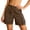 Coffee -CO15, variant on Women Summer Casual Cargo Shorts with Pockets Knee Length Bermuda Shorts High Waisted Baggy Vacation Clothes Coffee L