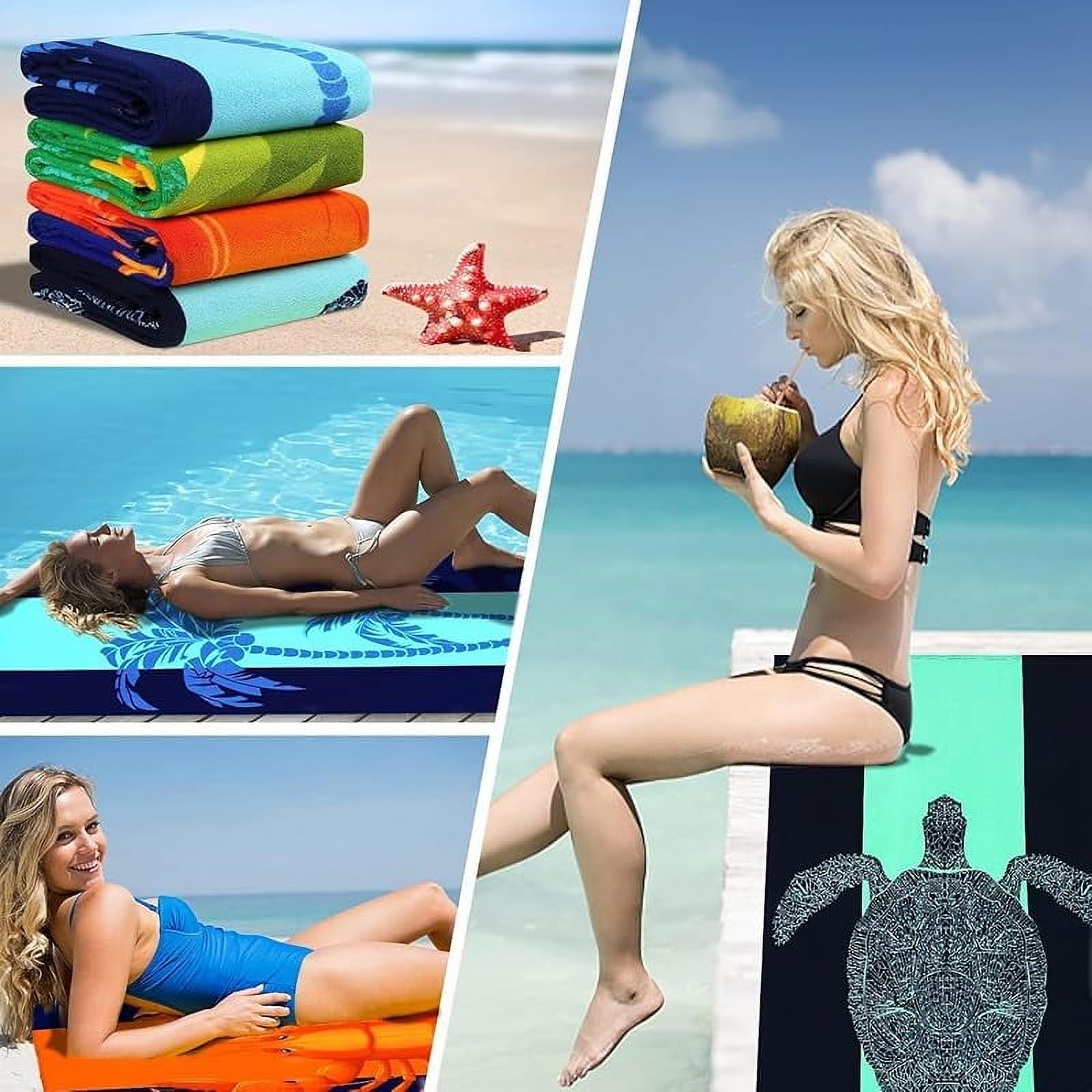 2 Packs Oversized Beach Towel Set 36 x 72 in Large Big Pool Camping Swim Clearance Soft Towels Travel Essentials Accessories Must Haves Vacation Necessities Adult Gifts