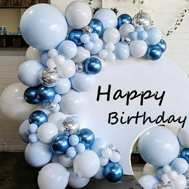 Harupink Kits de Decoración para Fiestas Multicolor, Set de Arco de Globos Azul, Kit de Globos para Cumpleaños, Boda y Baby Shower (103 Piezas)