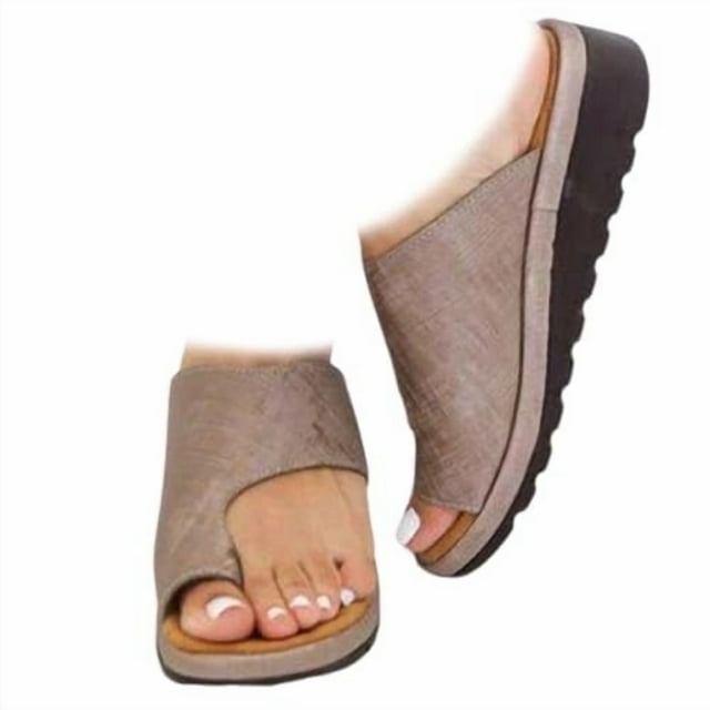Orthopedic Summer Sandals Womens Comfortable Dressy Arch Support Orthopedic Toe Ring Slip On Slip Slippers