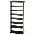 thumbnail image 2 of Gymax 7-Tier Shoe Rack Vertical Design Wooden Shoe Storage Shelf w/Hooks Black, 2 of 10