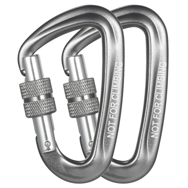 TFixol 2pcs Carabiner Clips DShaped Buckles with Screw Locking Gate
