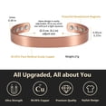 thumbnail image 6 of Metaljc Magnetic Pure Copper Cuff Bracelets for Men and Women, Adjustable, Set of 2, 6 of 7