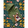 thumbnail image 3 of Color Corgi Peeking Hoodie Men -Image by Shutterstock, Male 4X-Large, 3 of 4