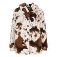 thumbnail image 4 of Aloohaidyvio Winter Coats for Womens Warm Fur Fleece Jackets Fashion Cow Print Cardigans Open Front Tops Outwear, 4 of 5
