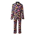 thumbnail image 5 of Women 2 Piece Outfits Casual Long Sleeve Loose Fit Button Down Shirts Blouses Tops Wide Leg Long Pants Sets Loungewear, 5 of 5