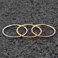 thumbnail image 5 of 1mm Titanium Steel Band Men Womens Silver/Gold/Rose Gold/Black Tail Ring Sz 4-11, 5 of 9