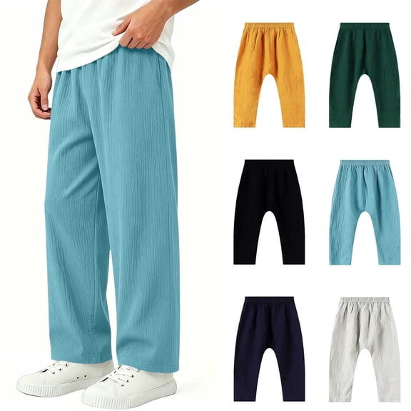 Afuyipoi Boys Cotton Solid Color Sweatpants Size 0-8 Elastic Waist Casual Exercise Full Length for Kids Daily Play Outdoor Activities Light Blue Size 2T