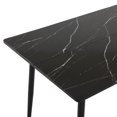 Black PVC Marble Surface Rectangular Table with Arc Design Easy to