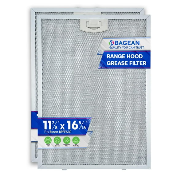 Range Hood Filter Replacement for BPPFA30 11.81" x 16.25" Broan Range Hood Filter - Metal Exhaust Fan Stove Hood Vent Filter for Range Hood - Filters the Kitchen Oven Grease From Entering Hood 2-Pack