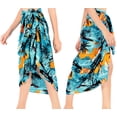 thumbnail image 4 of HAPPY BAY Women's Sarong Bikini Wraps Cover up Wrap Skirt Bathing suit Swimwear Swimsuit Beach Coverup for Women One Size Turquoise, Palm tree, 4 of 5