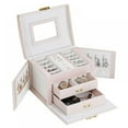 thumbnail image 2 of Jewelry Storage Box Drawer With Multi-layer Jewelry Box With Lock Jewelry Box For MenWomen And Men White/Black, 2 of 11