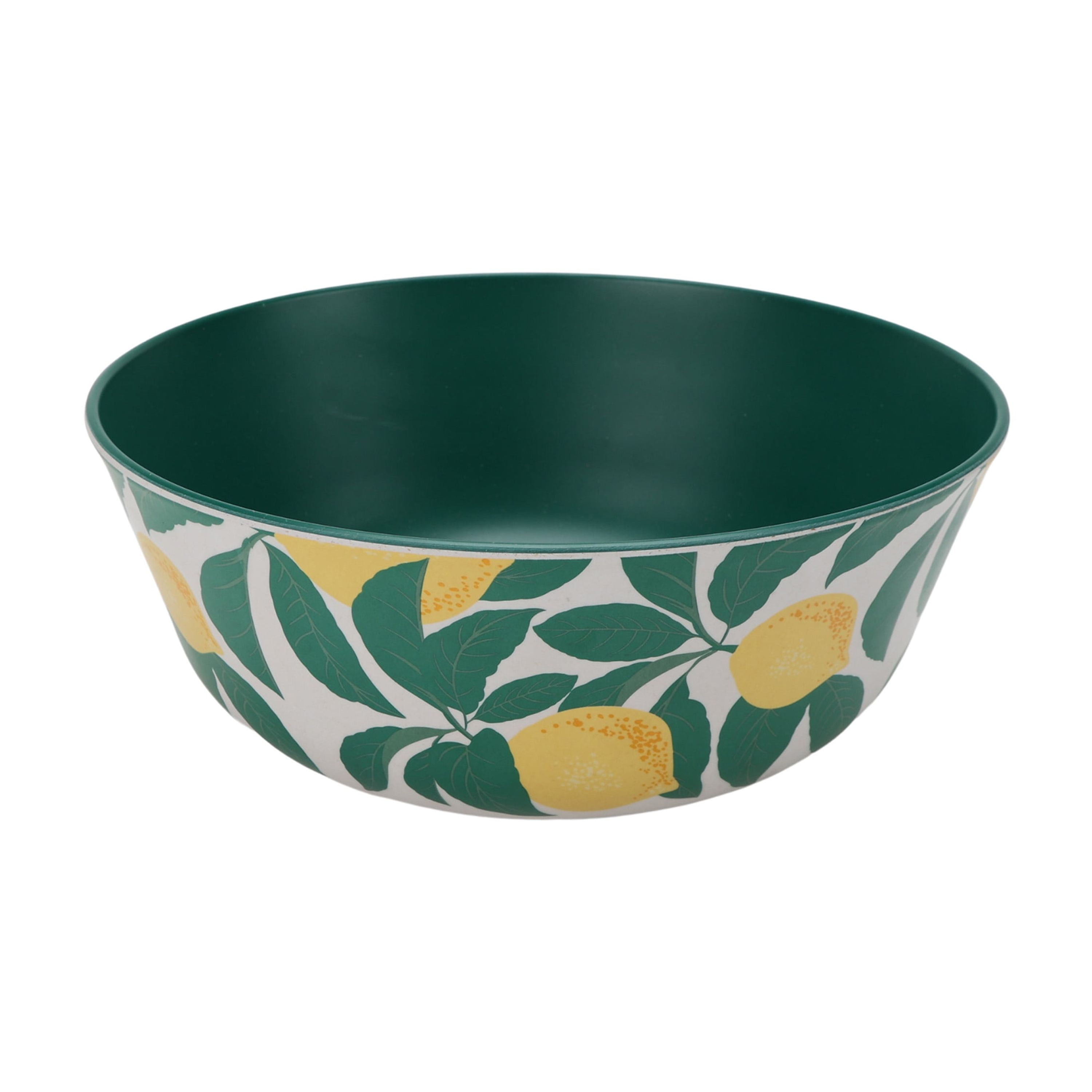 Mainstays by Becky G. & Alejandra Bamboo Melamine 4-Piece Serve Bowl Set, Lemon & Green