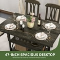 thumbnail image 6 of Uforic 47" Dining Table for 4, Dining Room Table with Storage Shelf, Famhouese Rectangle Kitchen Table for Home Kitchen Dining Room Living Room, Dark Oak, 6 of 9