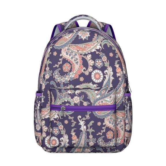 Vintage Paisley Pattern School Bag - Waterproof & Stylish for Students
