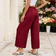 thumbnail image 7 of Bosfbaoi Pants for Women Regular Flat Front Jogger Pants Drawstring Waist Wide Leg Womens Pants with Adjustable Ankle Ties Outdoor Activity Trousers, 7 of 7