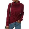 thumbnail image 4 of Tricot pour Femmes, Chandail à Col Roulé Manches Longues Décontracté Ample, 4 of 8
