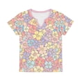 thumbnail image 6 of cocolona Womens Summer Boho Tops V Neck Short Sleeve T-shirt Fashion Casual Loose Tees Dressy Tunic Blouses, 6 of 7