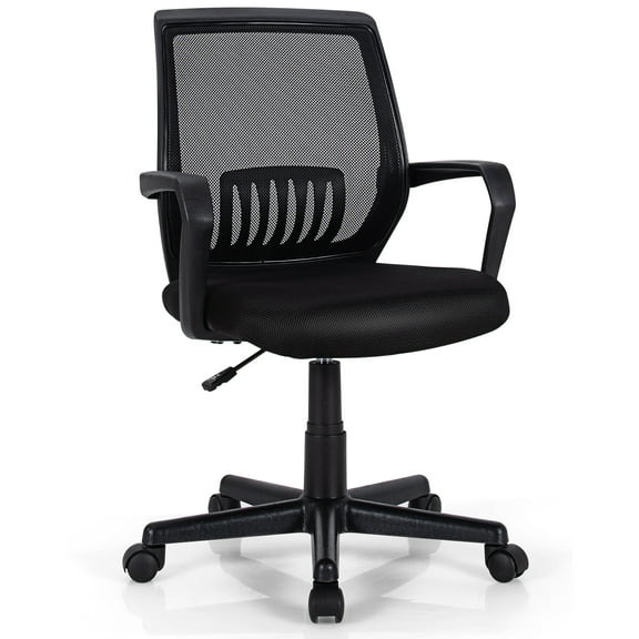 Costway Mid-Back Office Executive Chair Mesh Chair Height Adjustable w/ Lumbar Support