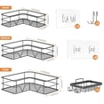thumbnail image 4 of 6 Pack Shower Caddy, Strong Adhesive Shower Organizer Shelf with Hooks. Rustproof Wall-Mounted Shower Shelves for Kitchen, Dorm and Bathroom Organizer. No Drilling (Black), 4 of 8