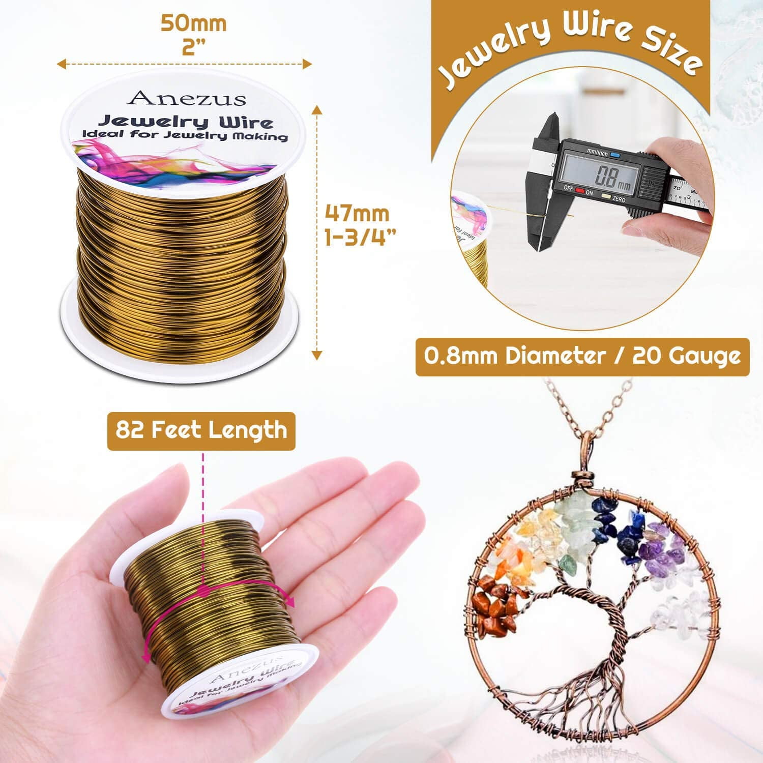 BENECREAT 7 Strands 260FT 0.46MM Stainless Steel Bead String Wire Tarnish Resistant Steel Wire for Necklace Bracelet Making