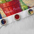 thumbnail image 4 of Manfei Beach Resort Print Kitchen Curtains，Pretty Sand Print Black Out Curtains Pack of 2 (42x63 Each)，Brown Blue, 4 of 7