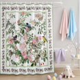 thumbnail image 2 of Shower Curtain Spring Pink Flower Green Leaves Shower Curtains for Bathroom Decor, Waterproof Polyester Shower Curtain Set with Hooks, Extra Long 72" x 96" Bird Branches, 2 of 9