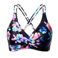 thumbnail image 6 of Women Plus Size tank top Swimsuit tops Graphic Sleeveless swimwear Bathing tops Floral print cropped camis CROSS-KNOT Boho Beach Pool,Purple,SIZE 2XL, 6 of 8