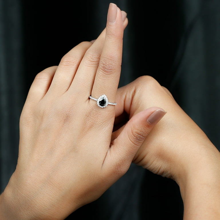 Pear shaped 2024 black onyx ring