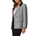 thumbnail image 4 of Chaqueta de manga larga de una botonera con solapa para mujer INSPIRE CHIC en gris, 4 of 6