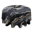 thumbnail image 4 of Marble Black Gold Round Table Cloth,Wrinkle Resistant Table Cover with Polyester,Waterproof Reusable Tableclothes for Easter Birthday Picnic Wedding (Round,60x60inch), 4 of 6